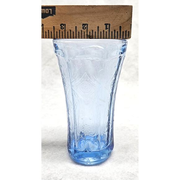 Vintage 70s Madrid Recollection Indiana Glass Blue Taper Candlestick Holder Vase - Picture 4 of 5